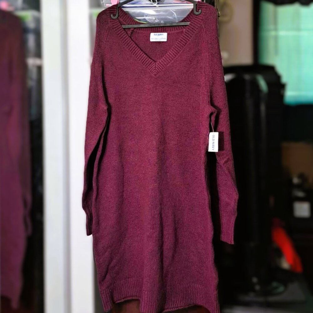 Brand New Old Navy SoSoft V-Neck Cozy Knit Soft Sweater Dress